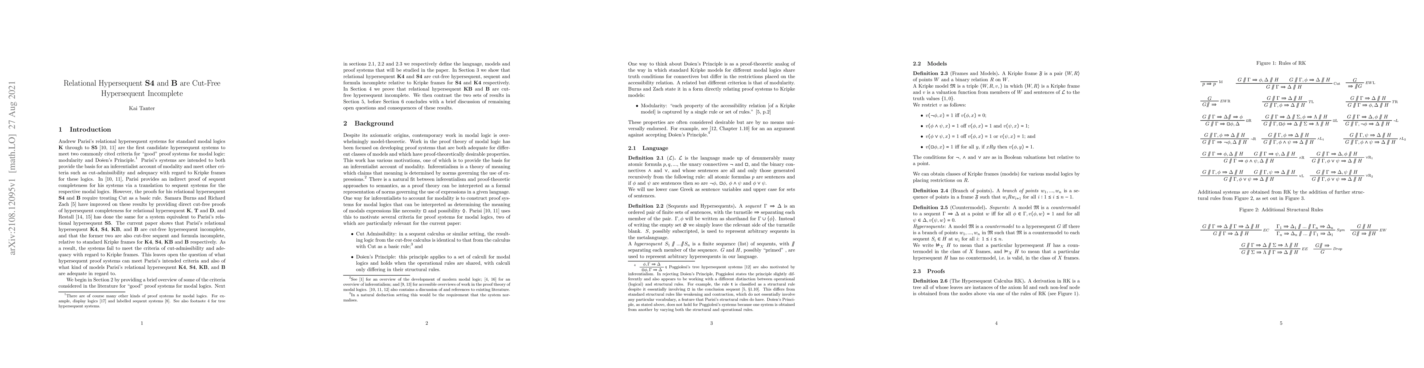 Thumbnail for Relational Hypersequent S4 and B are Cut-Free Hypersequent Incomplete