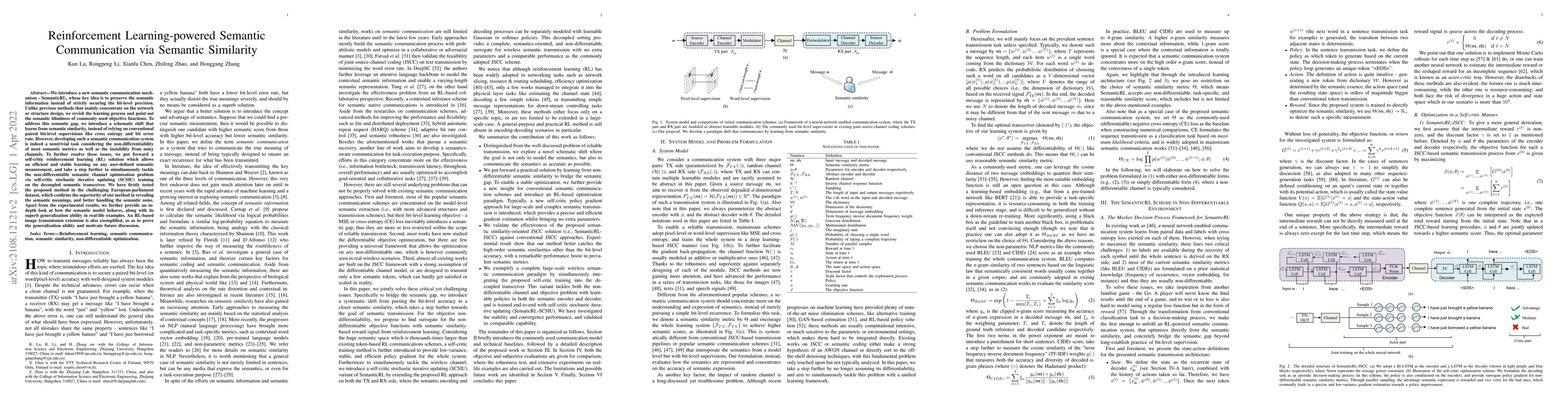 Thumbnail for Reinforcement Learning-powered Semantic Communication via Semantic
  Similarity