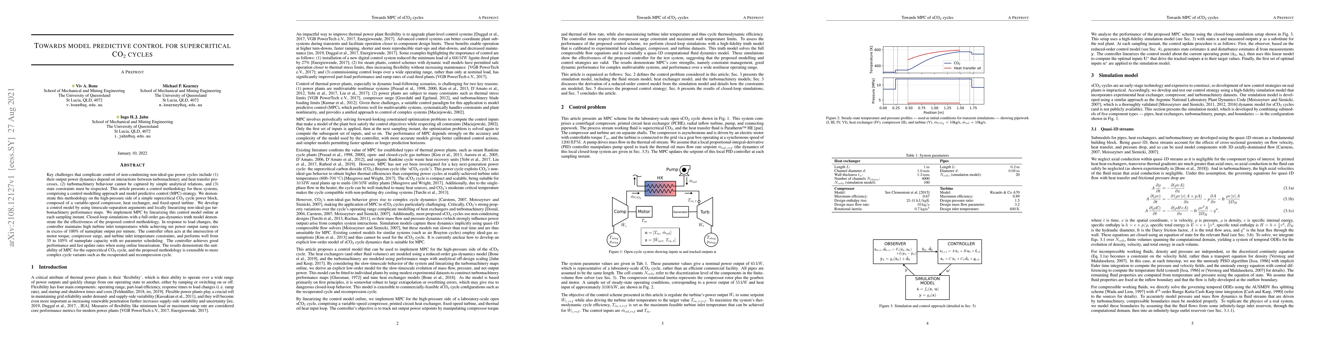 Thumbnail for Towards model predictive control of supercritical CO2 cycles