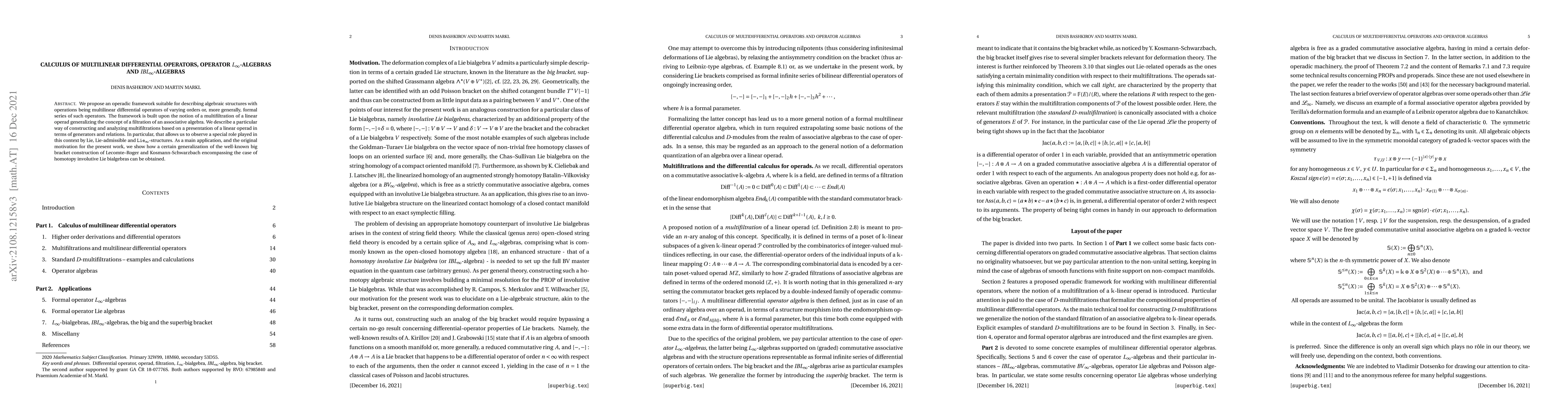 Thumbnail for Calculus of multilinear differential operators, operator
  $L_\infty$-algebras and ${\it IBL}_\infty$-algebras