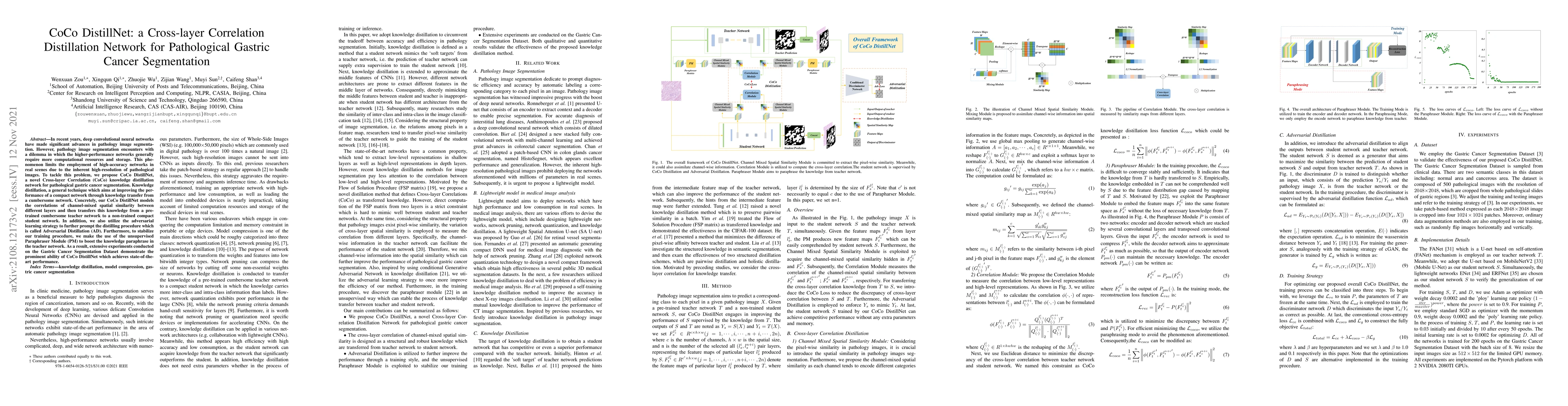 Thumbnail for CoCo DistillNet: a Cross-layer Correlation Distillation Network for
  Pathological Gastric Cancer Segmentation