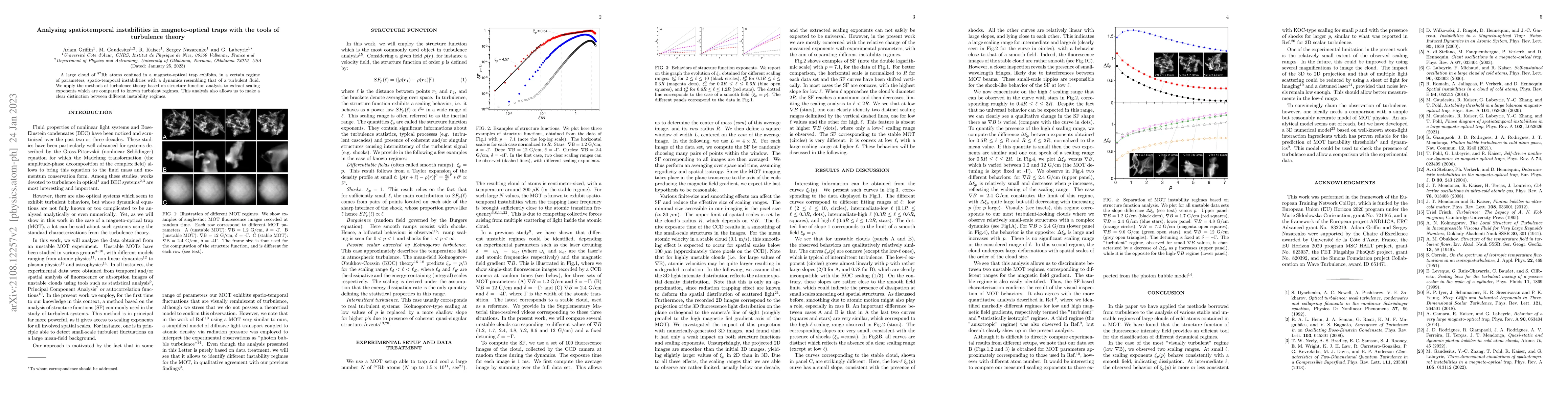 Thumbnail for Analysing spatiotemporal instabilities in magneto-optical traps with the
  tools of turbulence theory