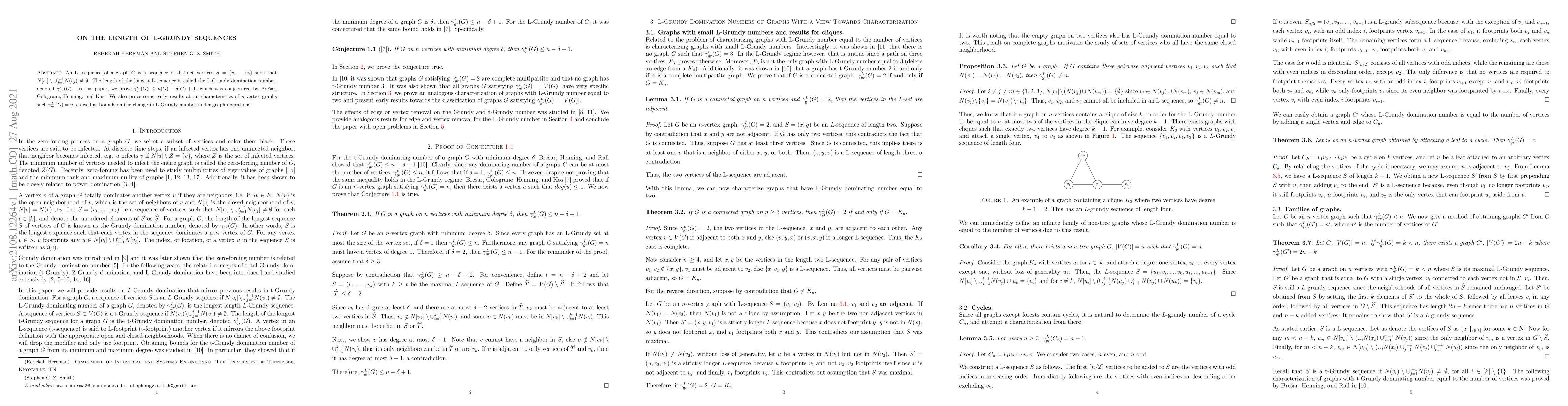 Thumbnail for On the length of L-Grundy sequences