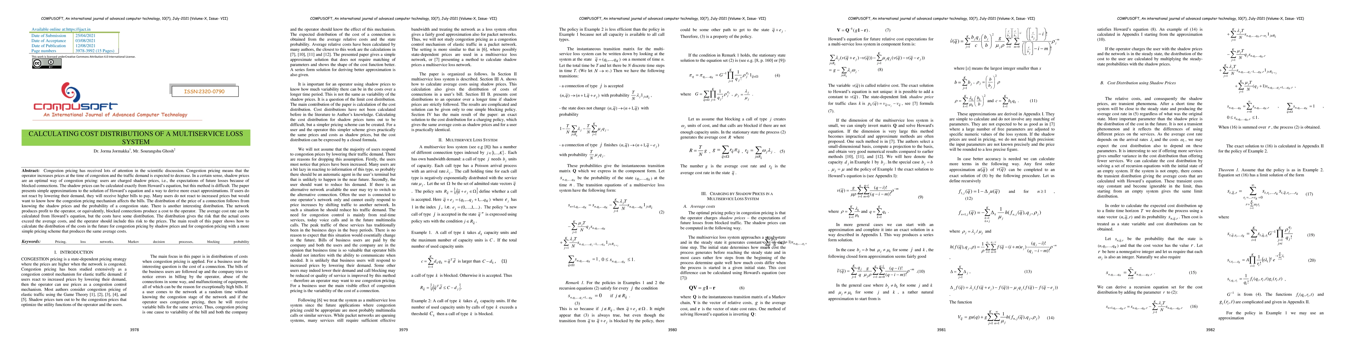 Thumbnail for Calculating Cost Distributions of a Multiservice Loss System