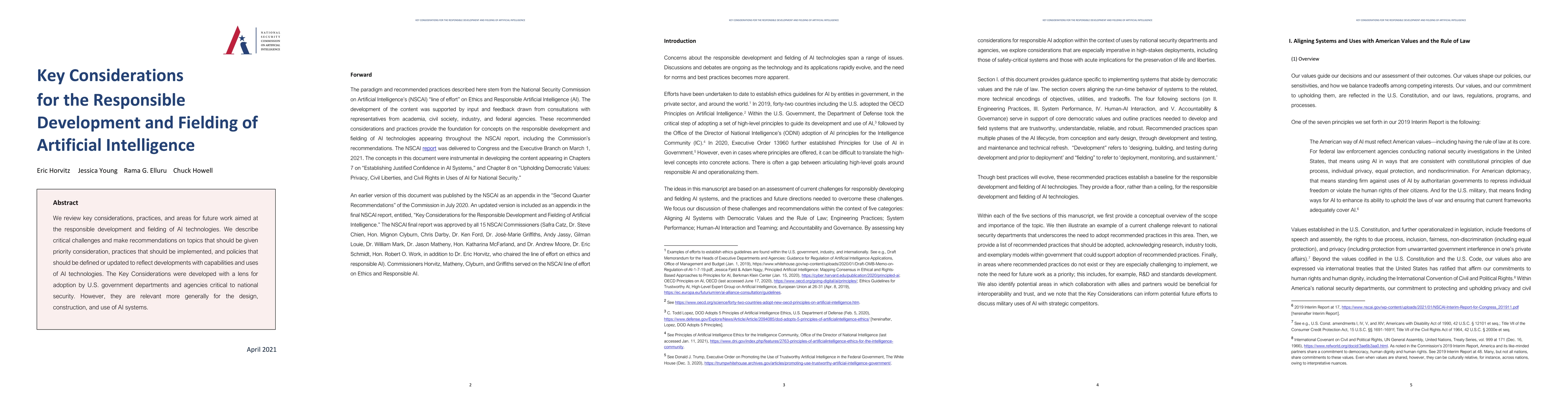 Thumbnail for Key Considerations for the Responsible Development and Fielding of
  Artificial Intelligence