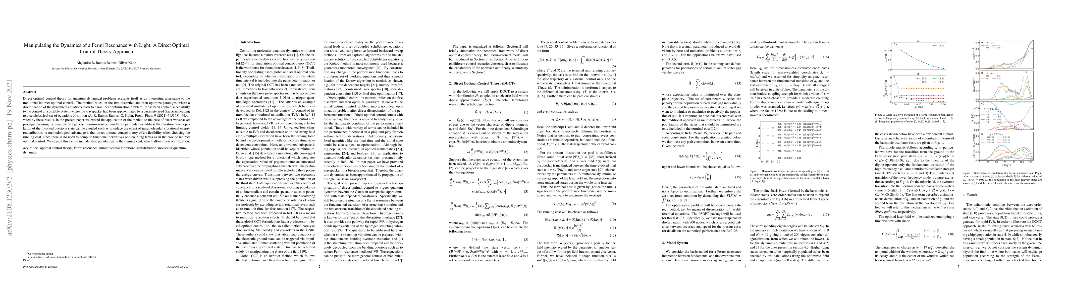 Thumbnail for Manipulating the Dynamics of a Fermi Resonance with Light. A Direct
  Optimal Control Theory Approach
