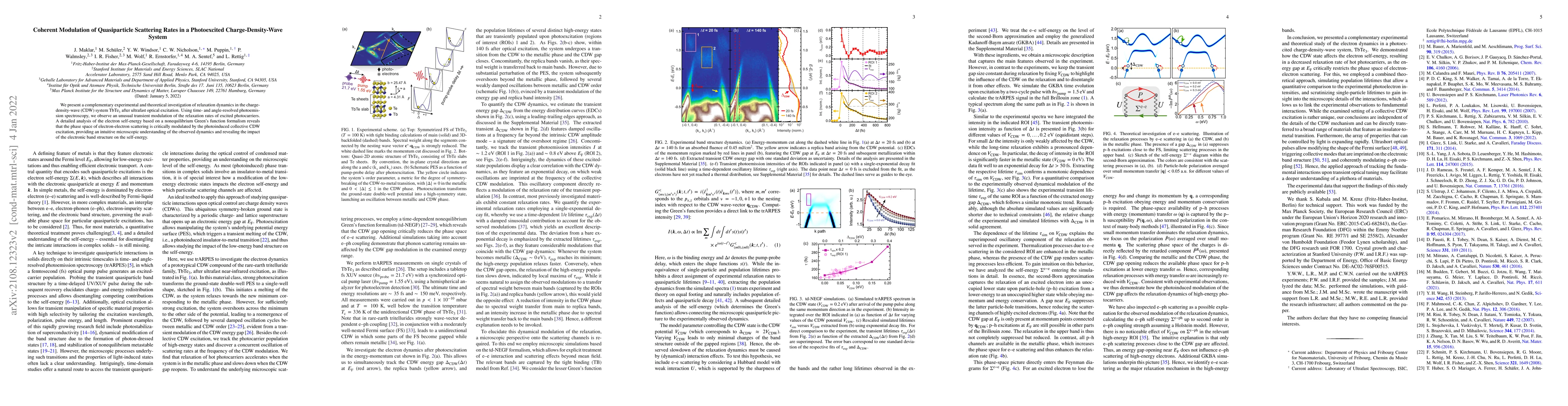 Thumbnail for Coherent Modulation of Quasiparticle Scattering Rates in a Photoexcited
  Charge-Density-Wave System