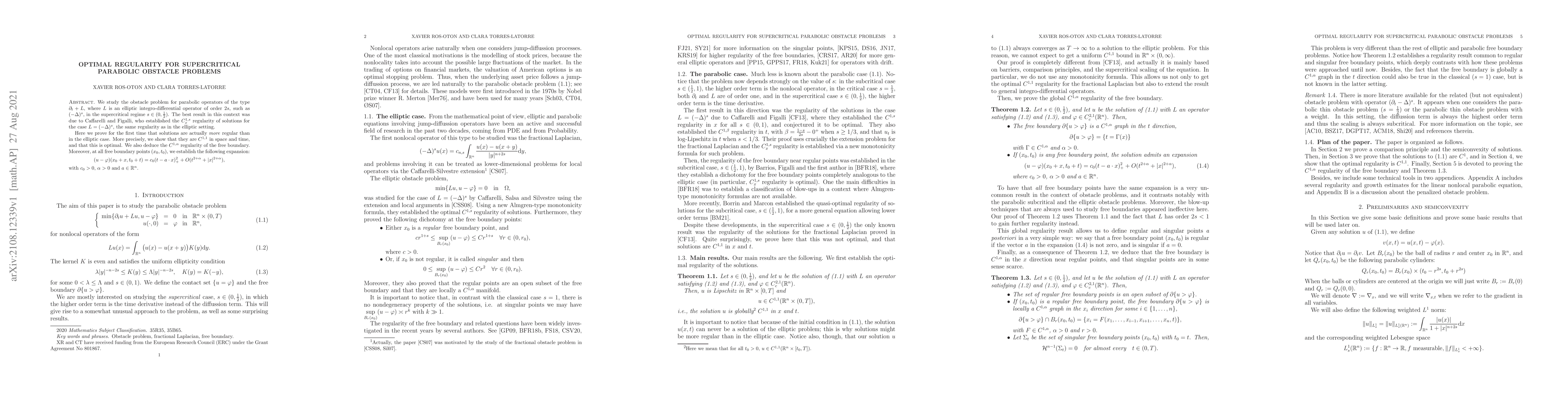 Thumbnail for Optimal regularity for supercritical parabolic obstacle problems