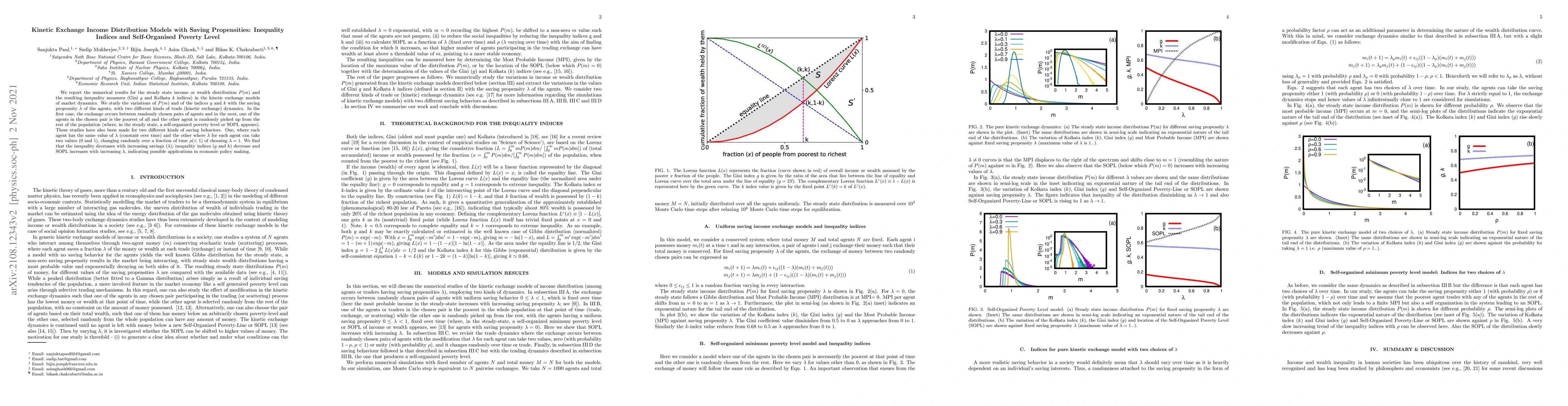 Thumbnail for Kinetic Exchange Income Distribution Models with Saving Propensities:
  Inequality Indices and Self-Organised Poverty Level