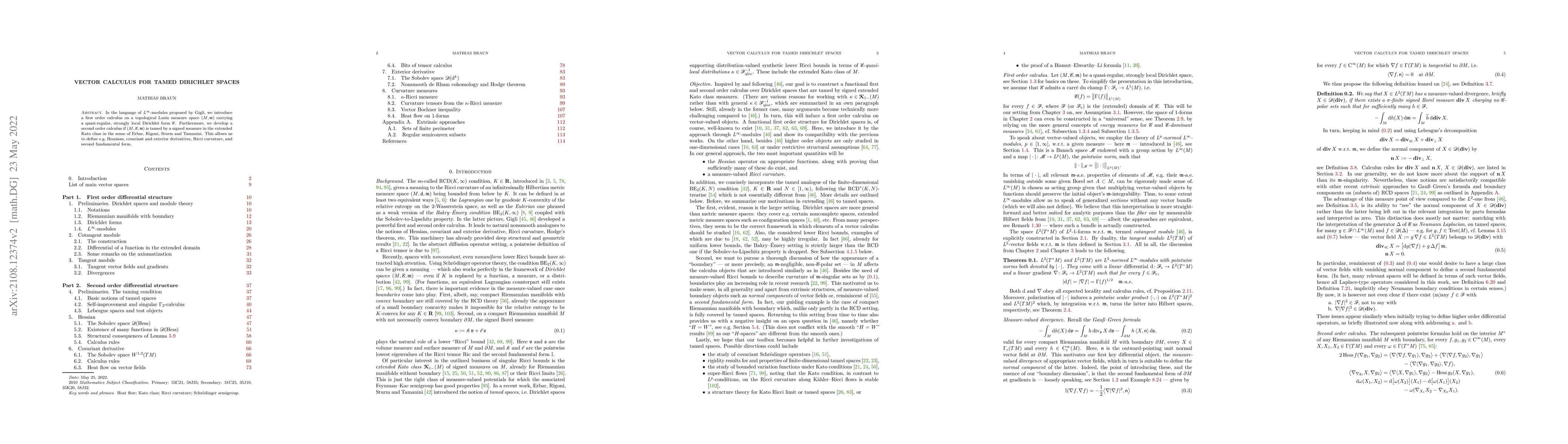 Thumbnail for Vector calculus for tamed Dirichlet spaces