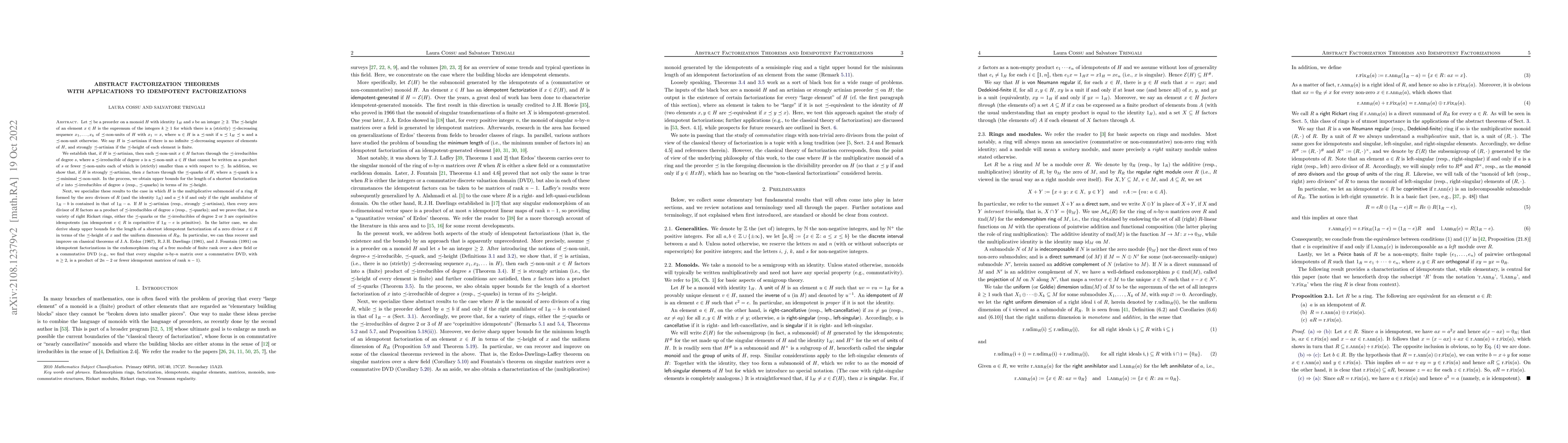 Thumbnail for Abstract Factorization Theorems with Applications to Idempotent
  Factorizations