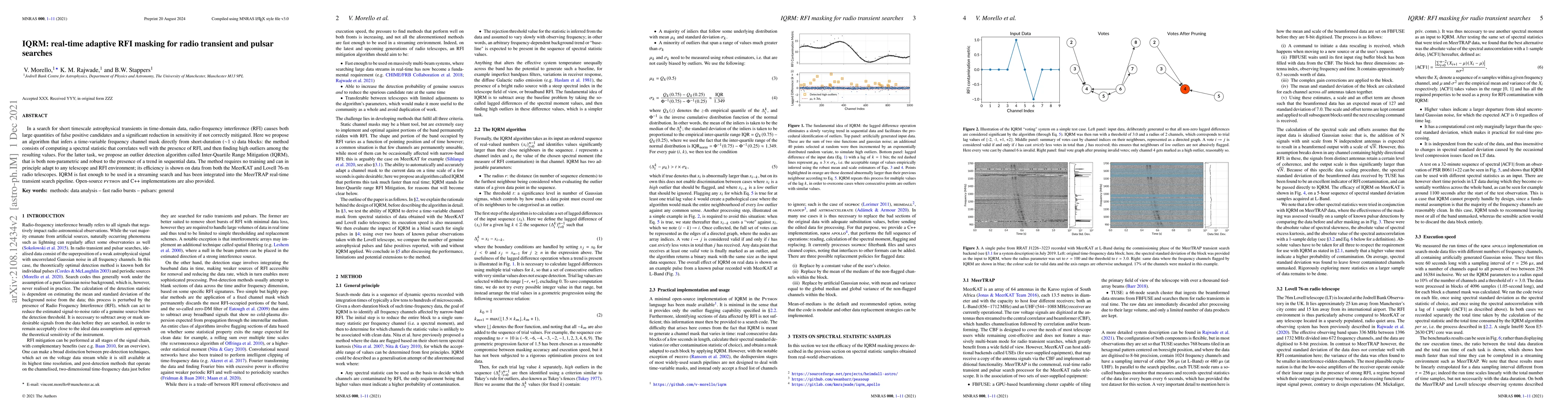 Thumbnail for IQRM: real-time adaptive RFI masking for radio transient and pulsar
  searches