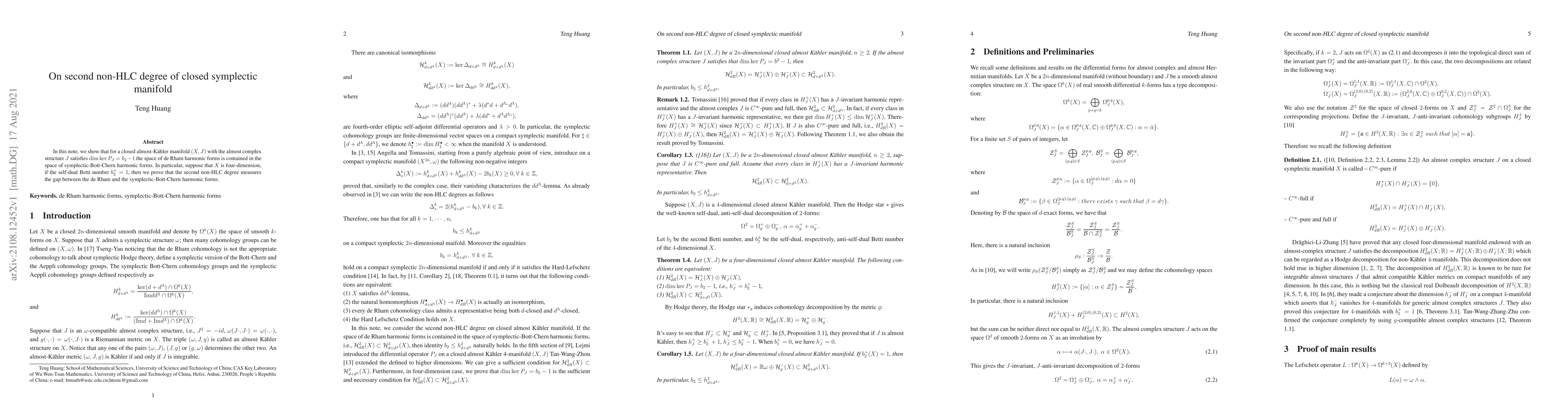 Thumbnail for On second non-HLC degree of closed symplectic manifold