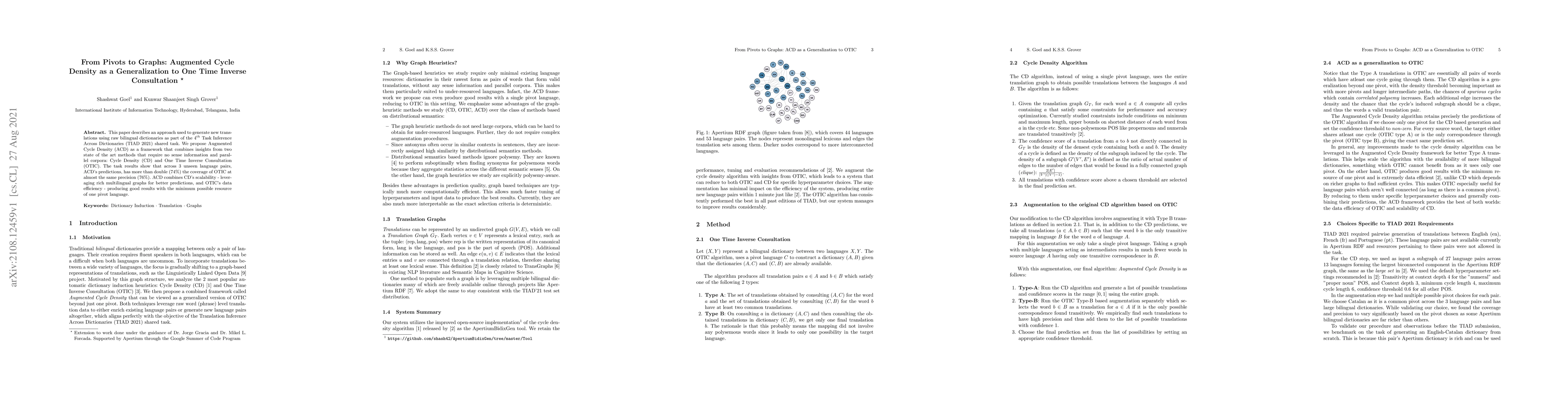 Thumbnail for From Pivots to Graphs: Augmented CycleDensity as a Generalization to One
  Time InverseConsultation