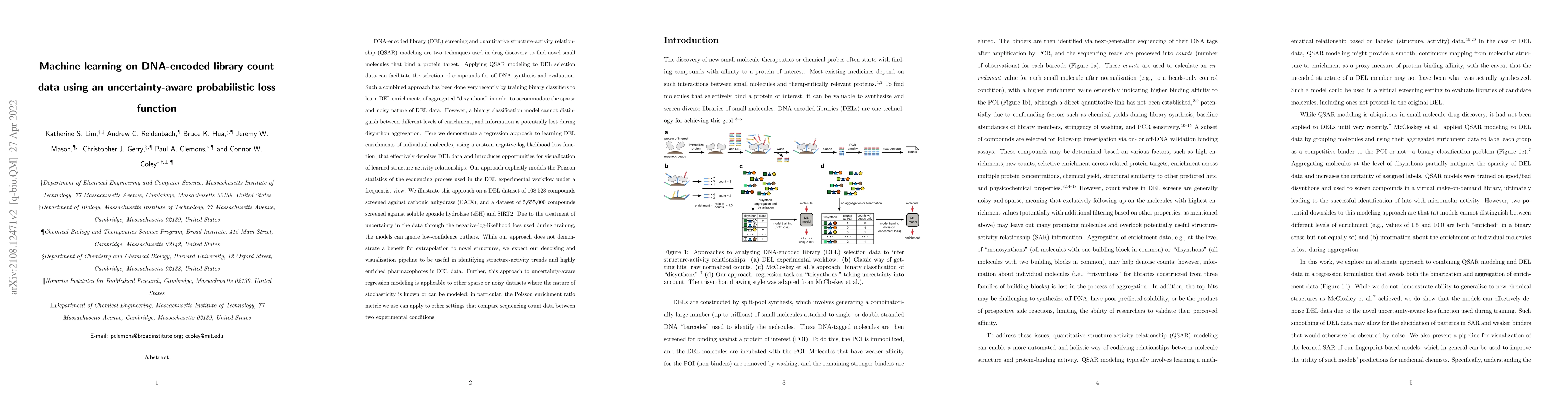 Thumbnail for Machine learning on DNA-encoded library count data using an
  uncertainty-aware probabilistic loss function