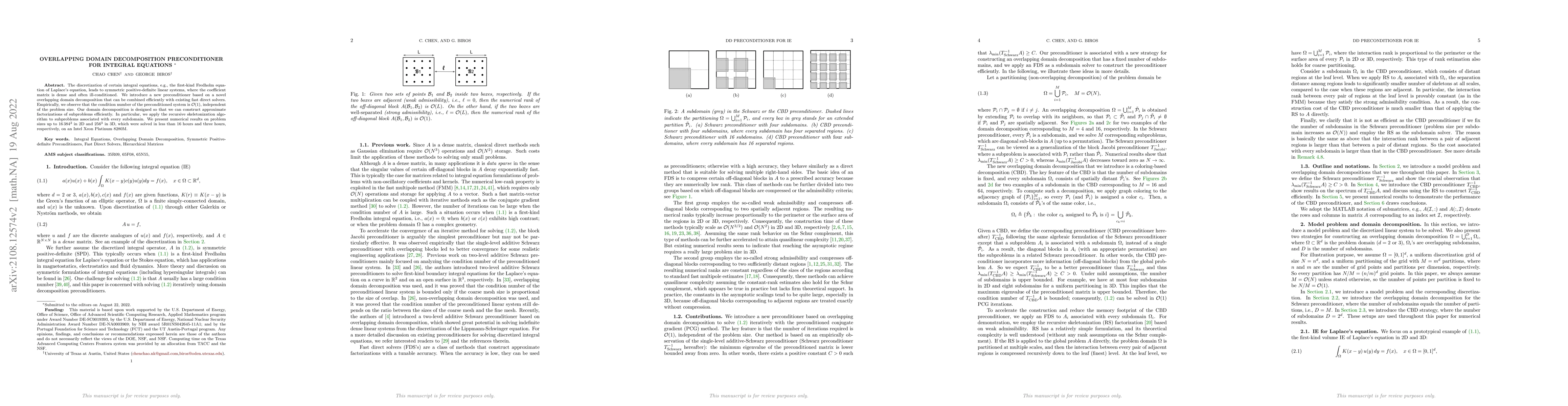 Thumbnail for Overlapping Domain Decomposition Preconditioner for Integral Equations