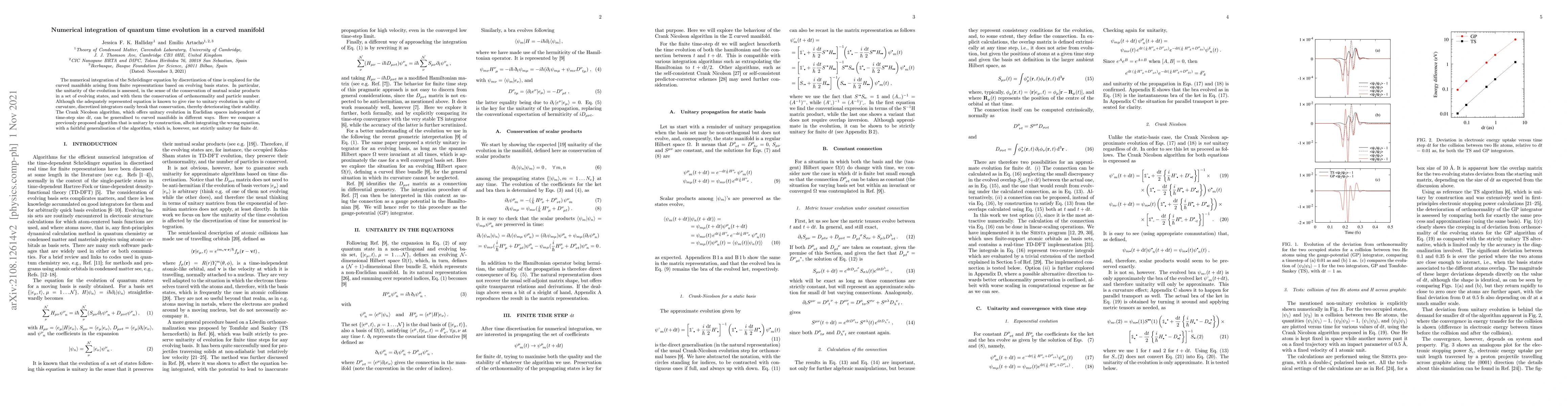 Thumbnail for Numerical integration of quantum time evolution in a curved manifold