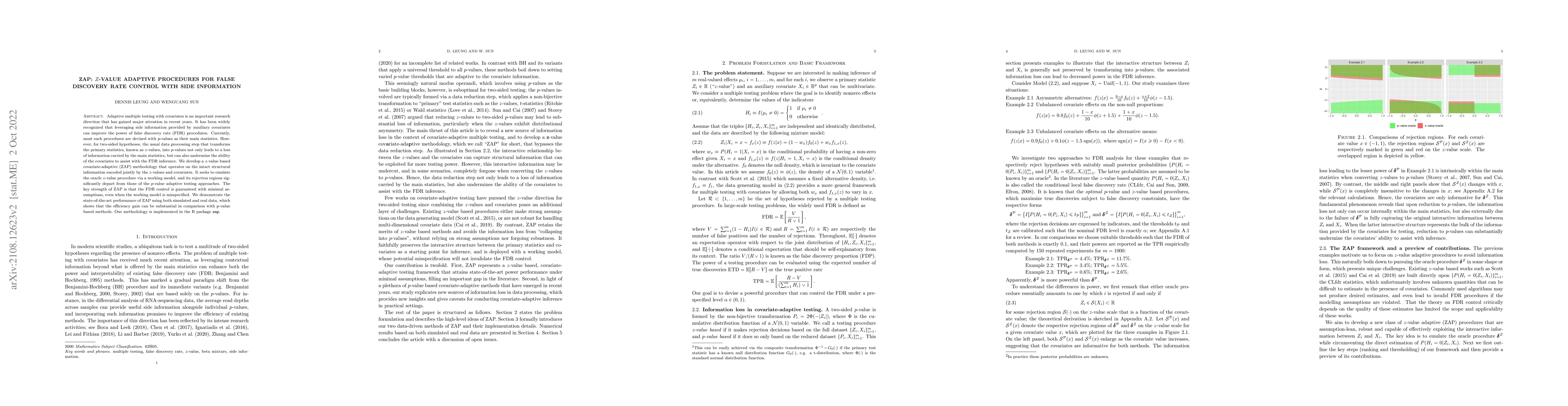 Thumbnail for ZAP: $Z$-value Adaptive Procedures for False Discovery Rate Control with
  Side Information