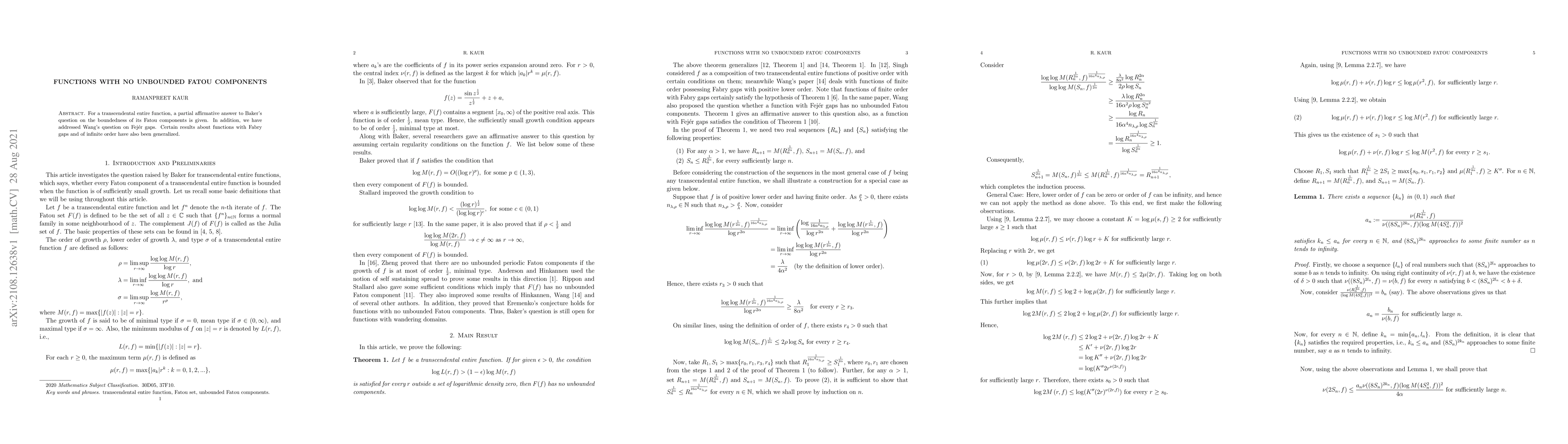 Thumbnail for Functions with No Unbounded Fatou Components