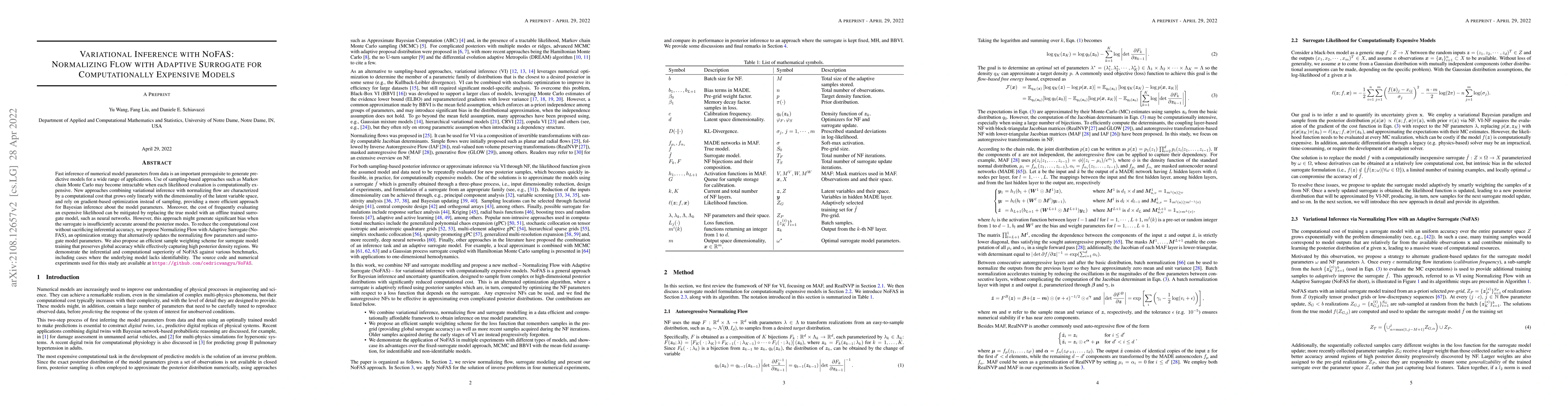 Thumbnail for Variational Inference with NoFAS: Normalizing Flow with Adaptive
  Surrogate for Computationally Expensive Models