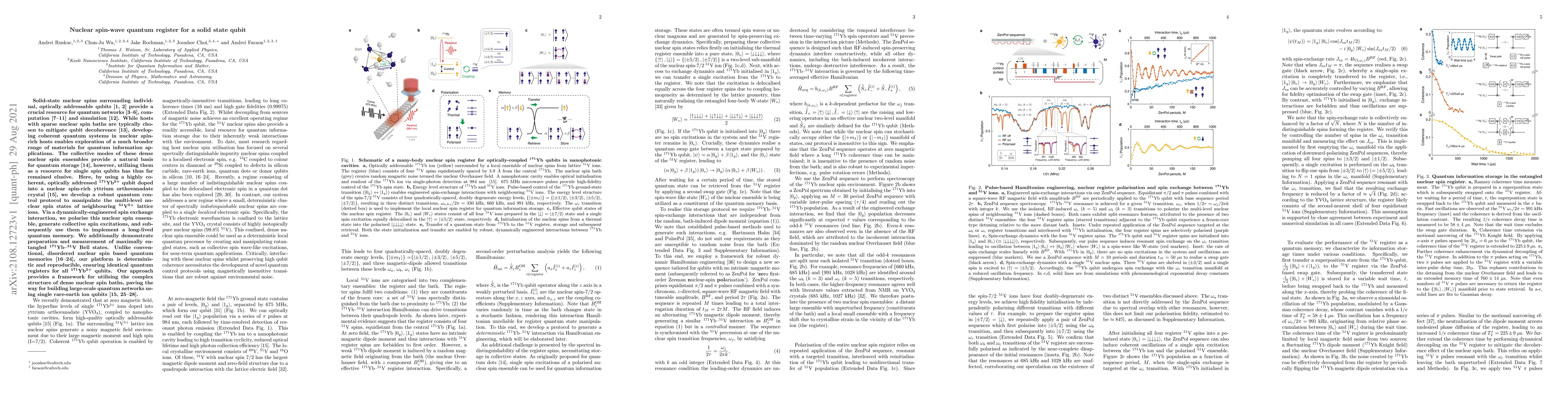 Thumbnail for Nuclear spin-wave quantum register for a solid state qubit