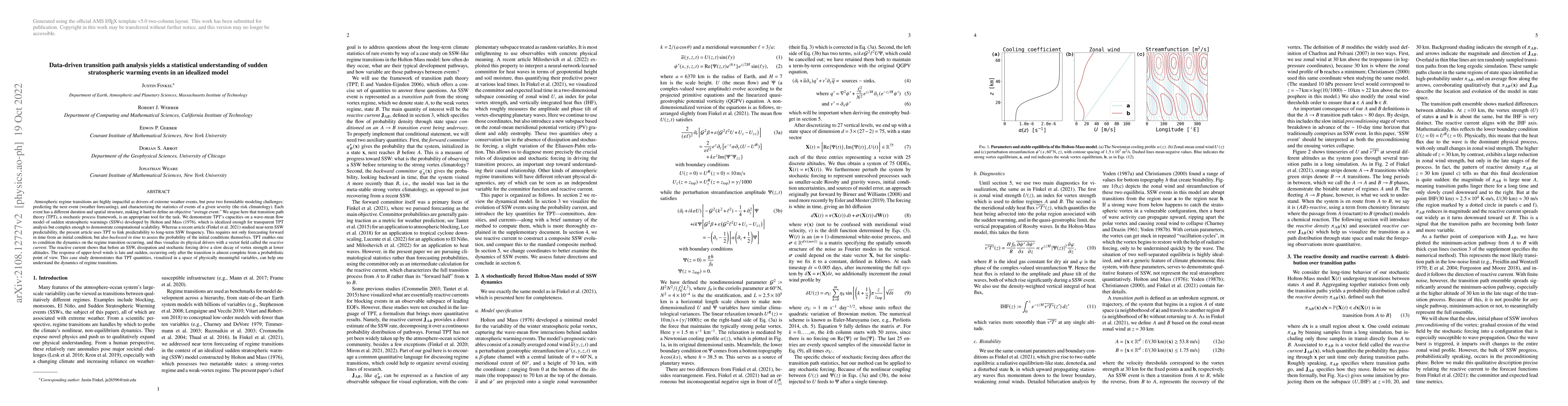 Thumbnail for Data-driven transition path analysis yields a statistical understanding
  of sudden stratospheric warming events in an idealized model