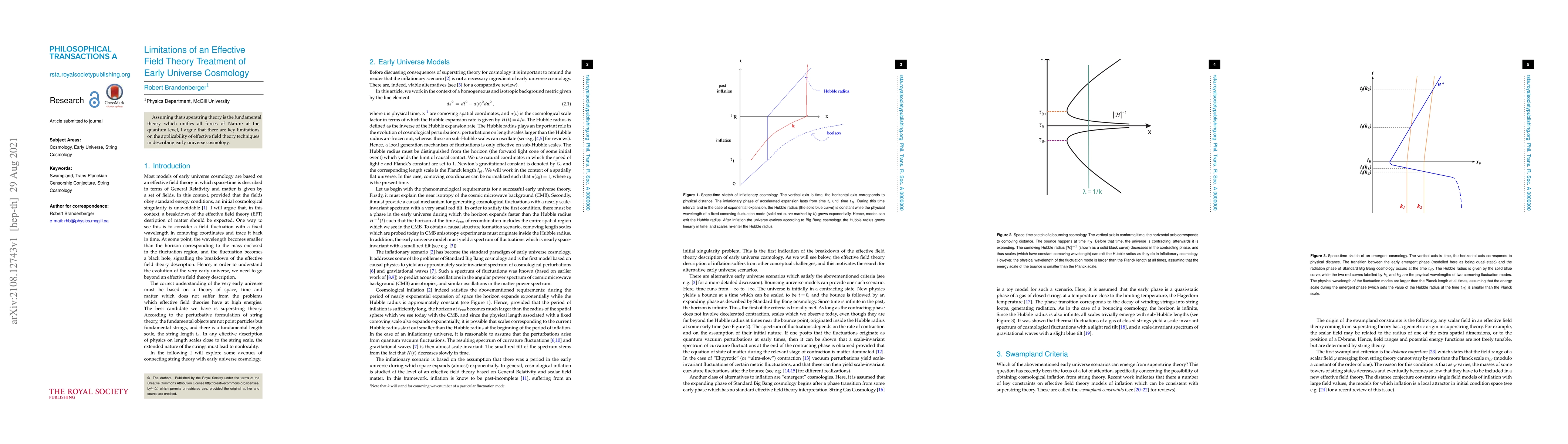 Thumbnail for Limitations of an Effective Field Theory Treatment of Early Universe
  Cosmology