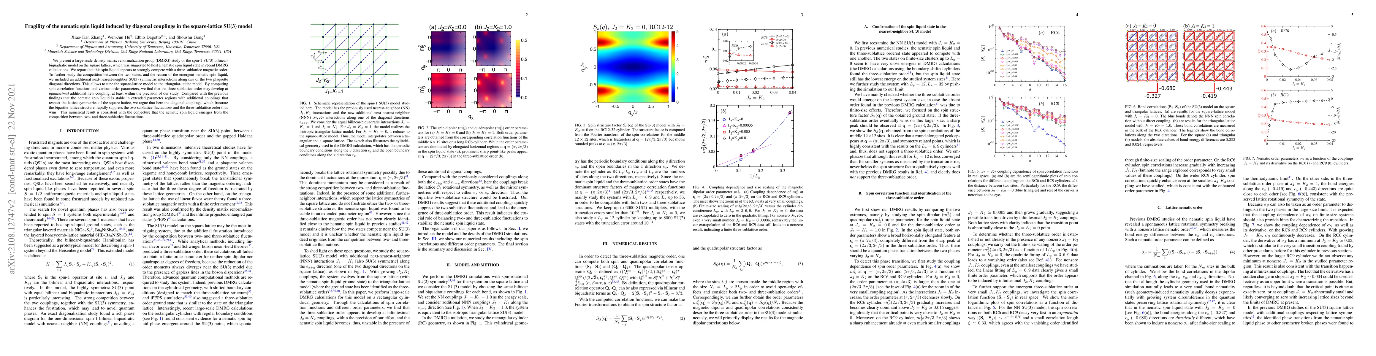 Thumbnail for Fragility of the nematic spin liquid induced by diagonal couplings in
  the square-lattice SU(3) model