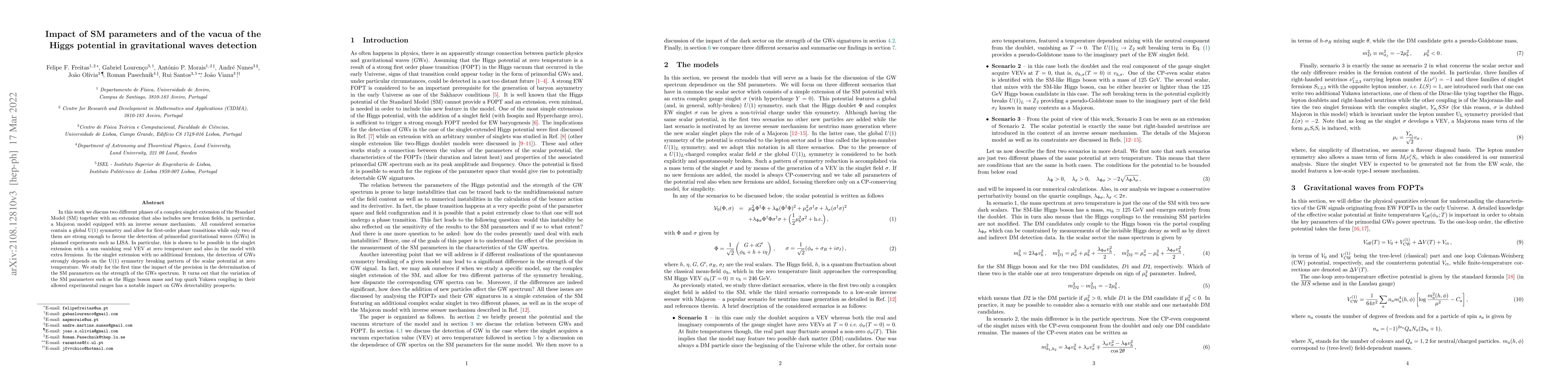 Thumbnail for Impact of SM parameters and of the vacua of the Higgs potential in
  gravitational waves detection
