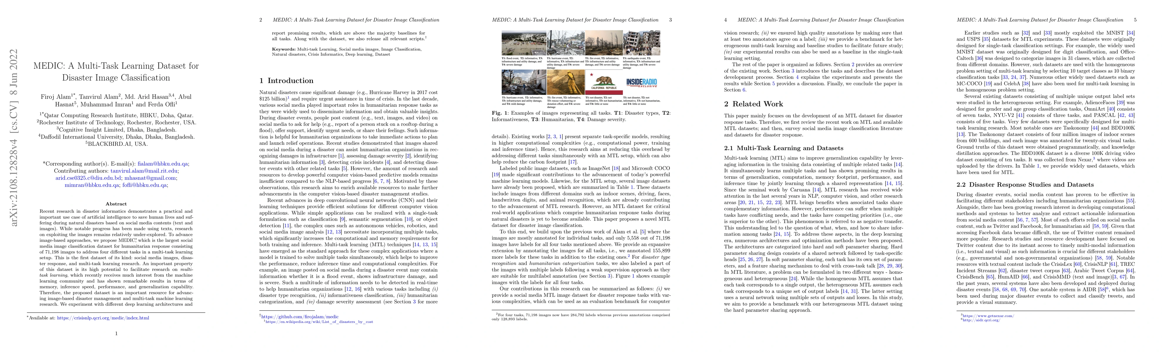 Thumbnail for MEDIC: A Multi-Task Learning Dataset for Disaster Image Classification