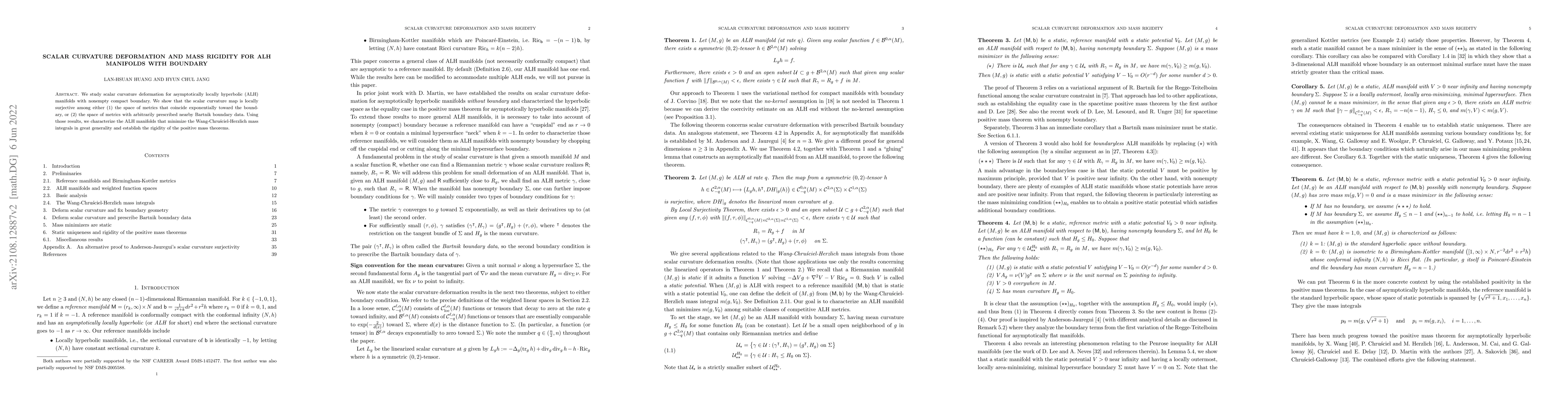 Thumbnail for Scalar curvature deformation and mass rigidity for ALH manifolds with
  boundary