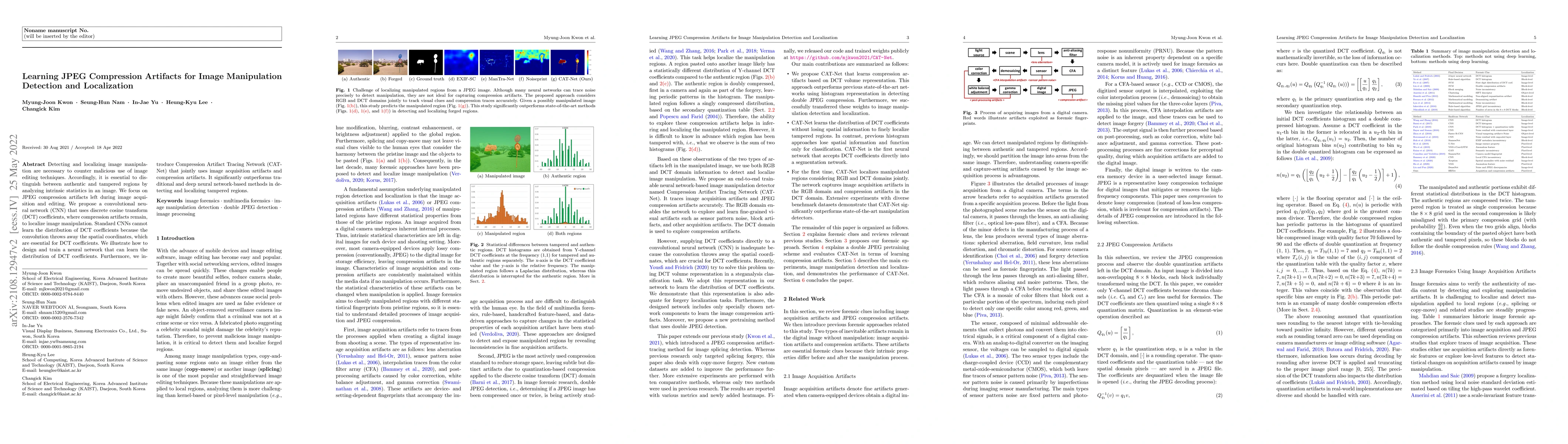 Thumbnail for Learning JPEG Compression Artifacts for Image Manipulation Detection and
  Localization