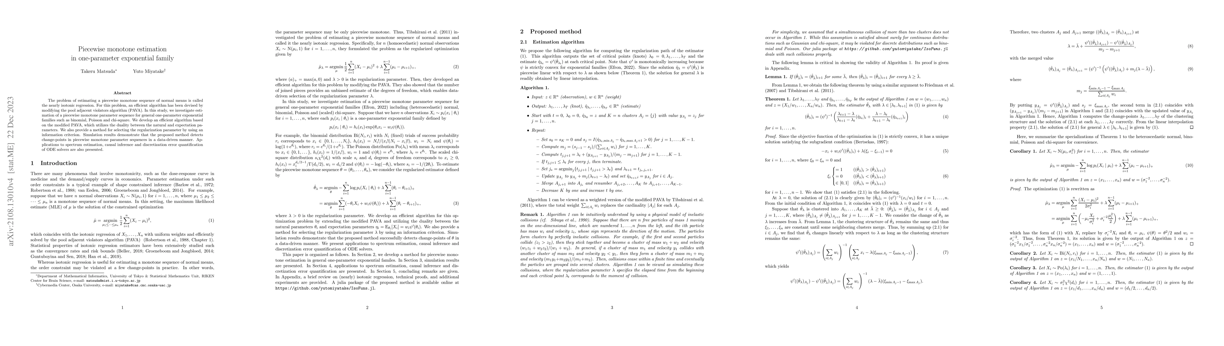 Thumbnail for Piecewise monotone estimation in one-parameter exponential family