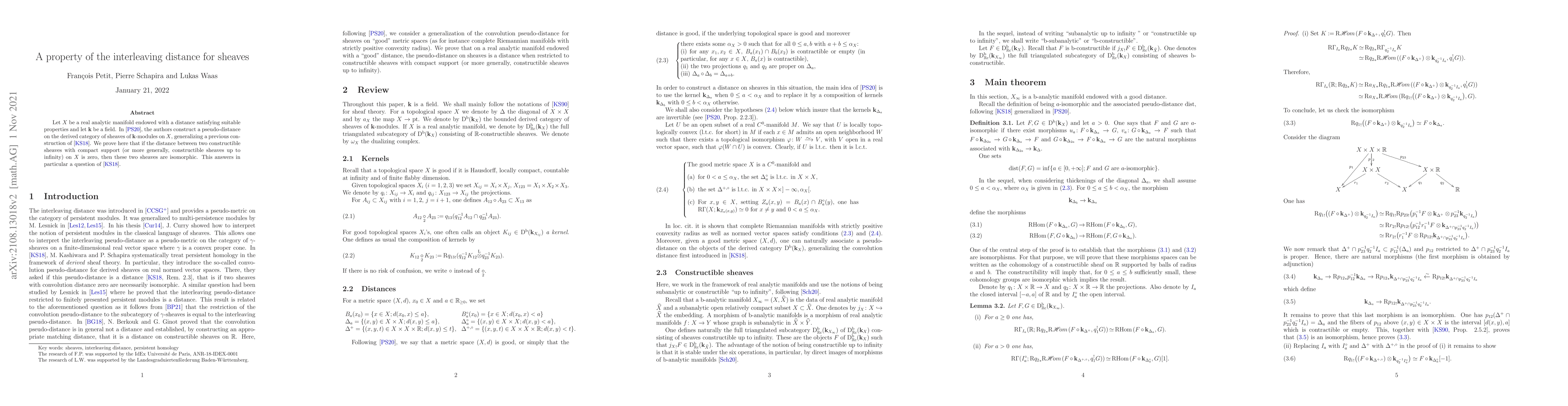 Thumbnail for A property of the interleaving distance for sheaves