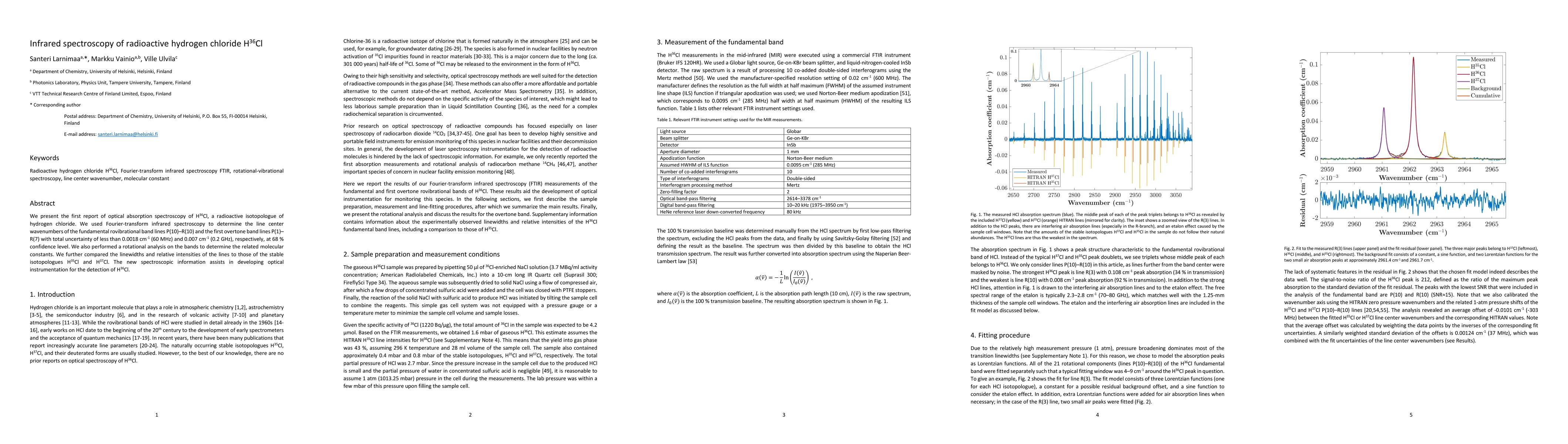 Thumbnail for Infrared spectroscopy of radioactive hydrogen chloride H$^{36}\!$Cl