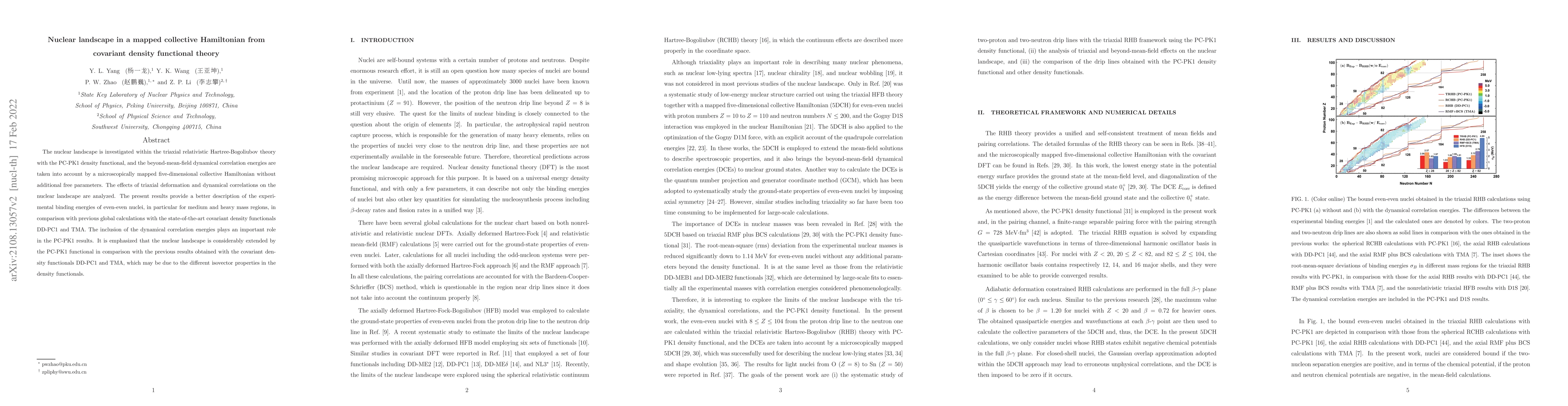 Thumbnail for Nuclear landscape in a mapped collective Hamiltonian from covariant
  density functional theory