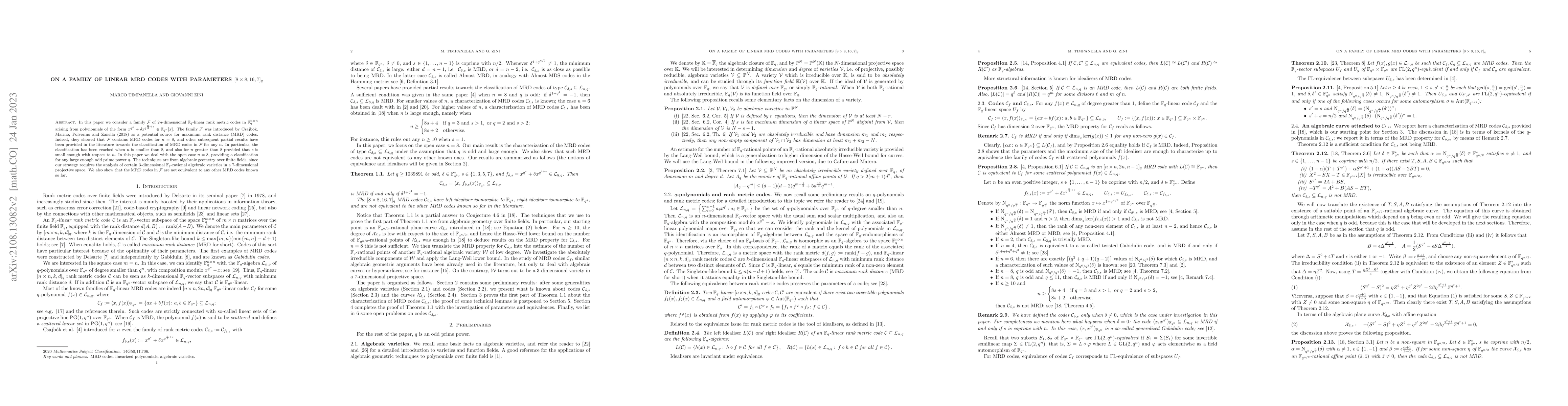 Thumbnail for On a family of linear MRD codes with parameters $[8\times8,16,7]_q$