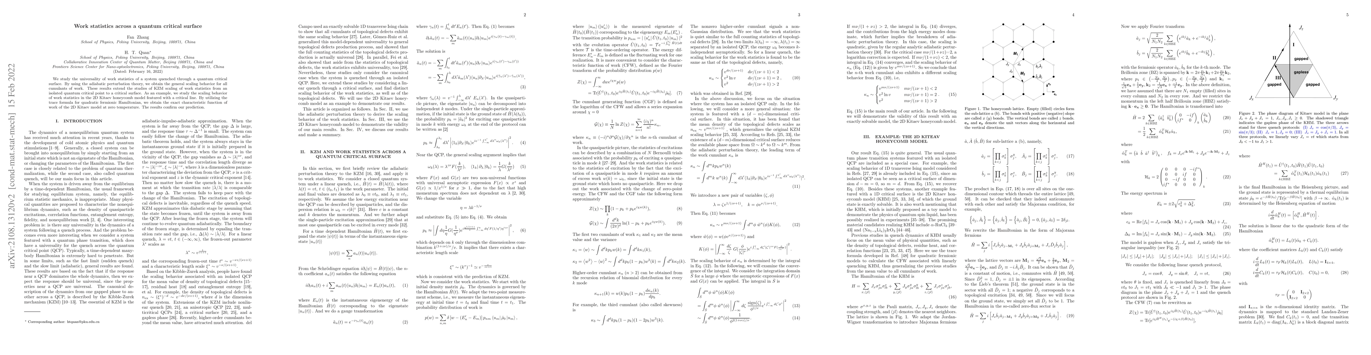 Thumbnail for Work statistics across a quantum critical surface