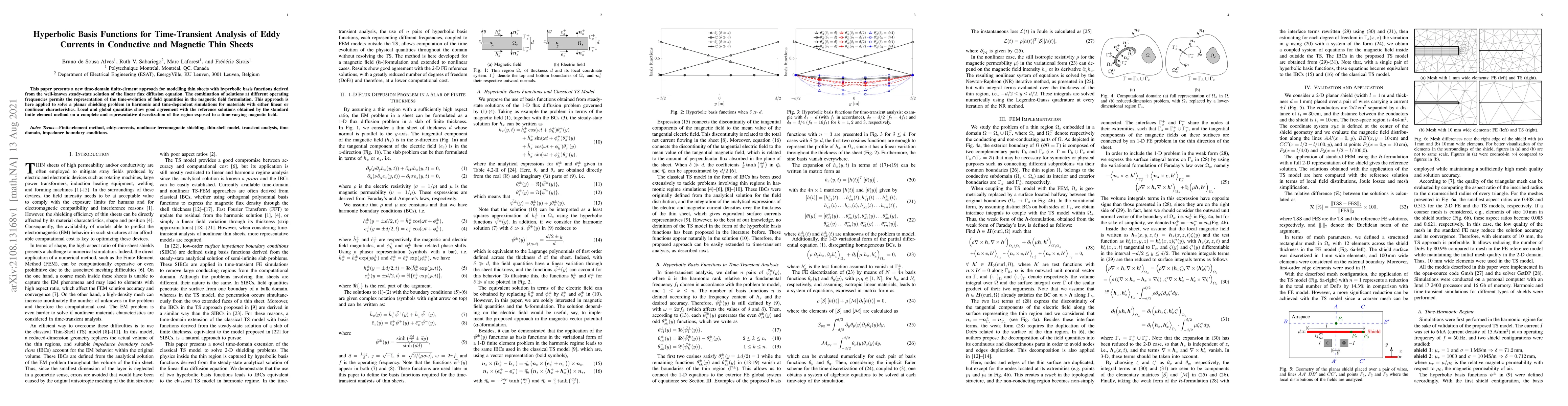 Thumbnail for Hyperbolic Basis Functions for Time-Transient Analysis of Eddy Currents
  in Conductive and Magnetic Thin Sheets