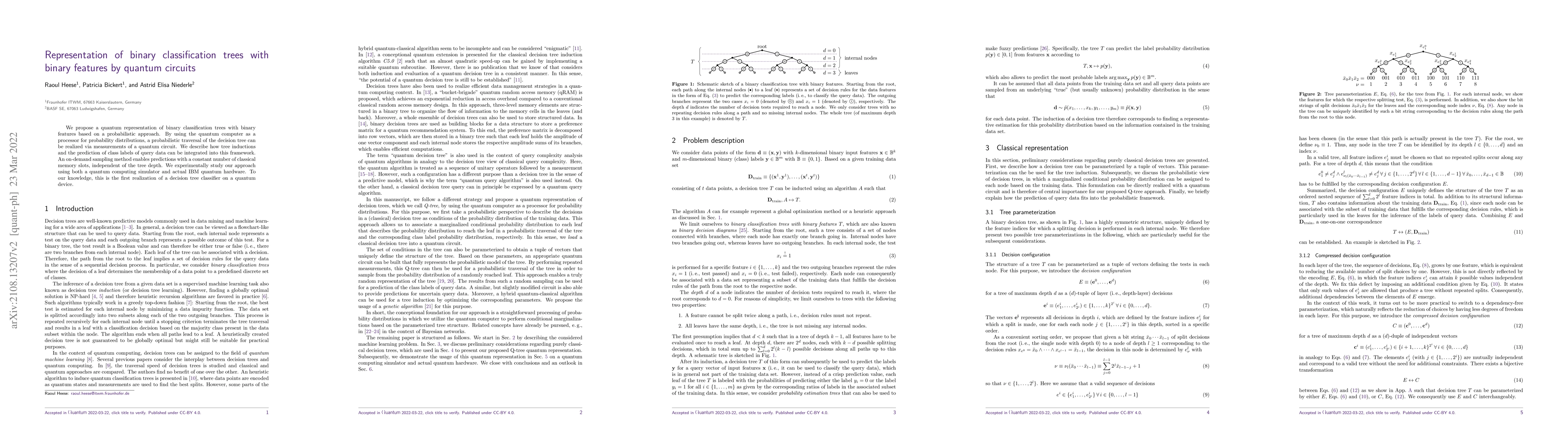 Thumbnail for Representation of binary classification trees with binary features by
  quantum circuits