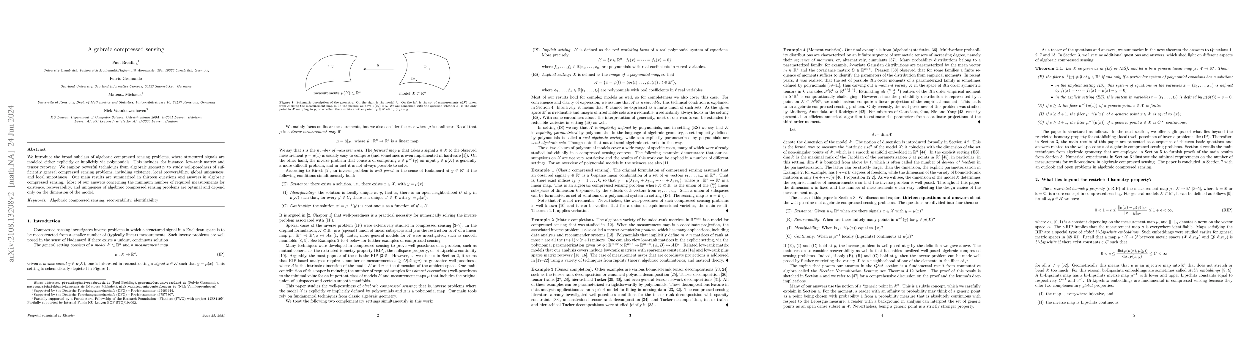 Thumbnail for Algebraic compressed sensing