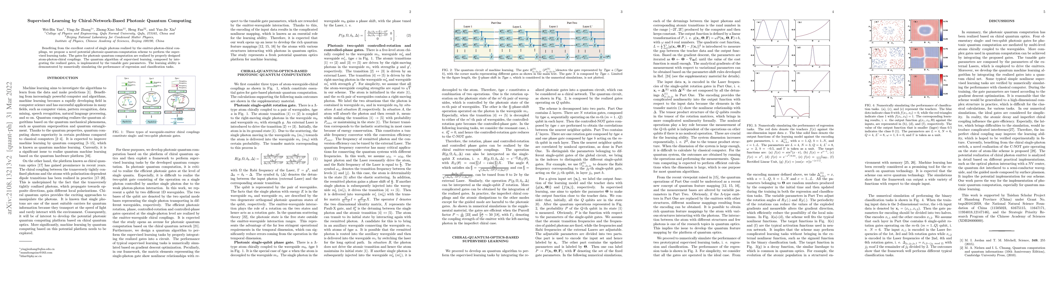 Thumbnail for Supervised Learning by Chiral-Network-Based Photonic Quantum Computing