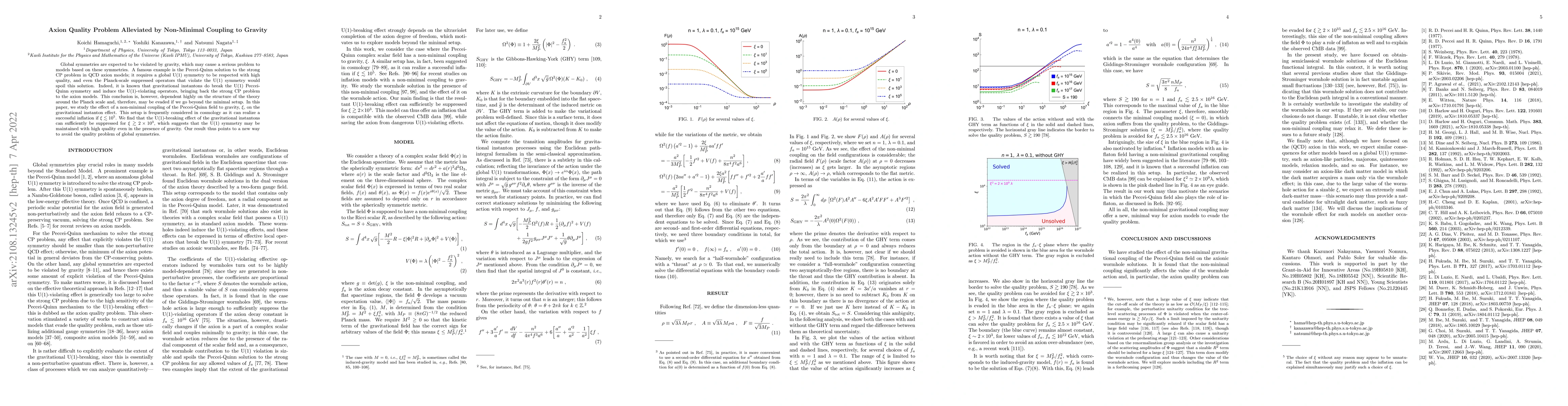 Thumbnail for Axion Quality Problem Alleviated by Non-Minimal Coupling to Gravity