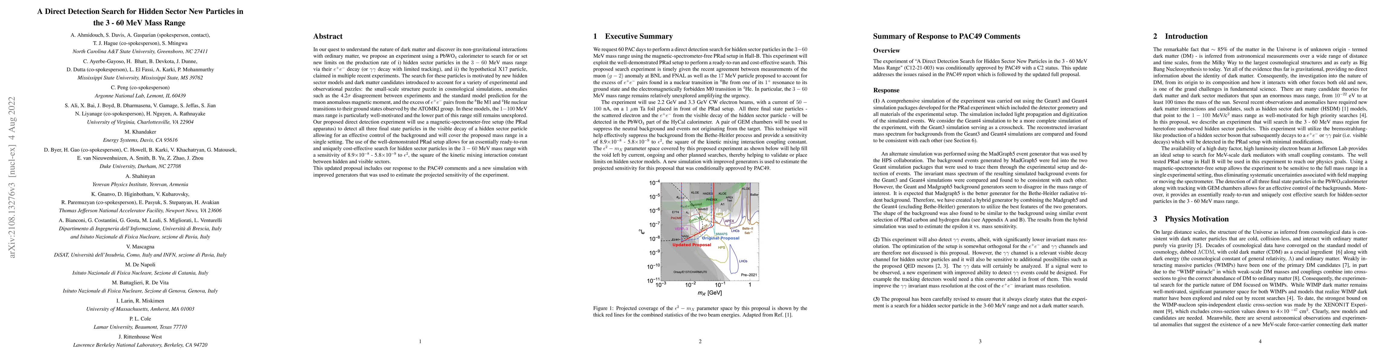 Thumbnail for A Direct Detection Search for Hidden Sector New Particles in the 3-60
  MeV Mass Range