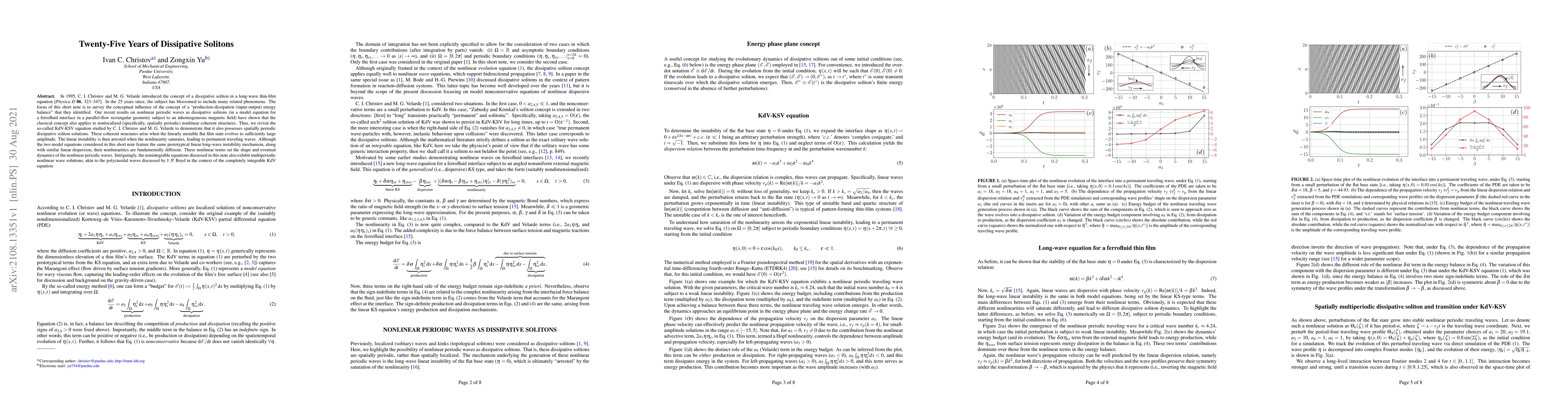 Thumbnail for Twenty-Five Years of Dissipative Solitons