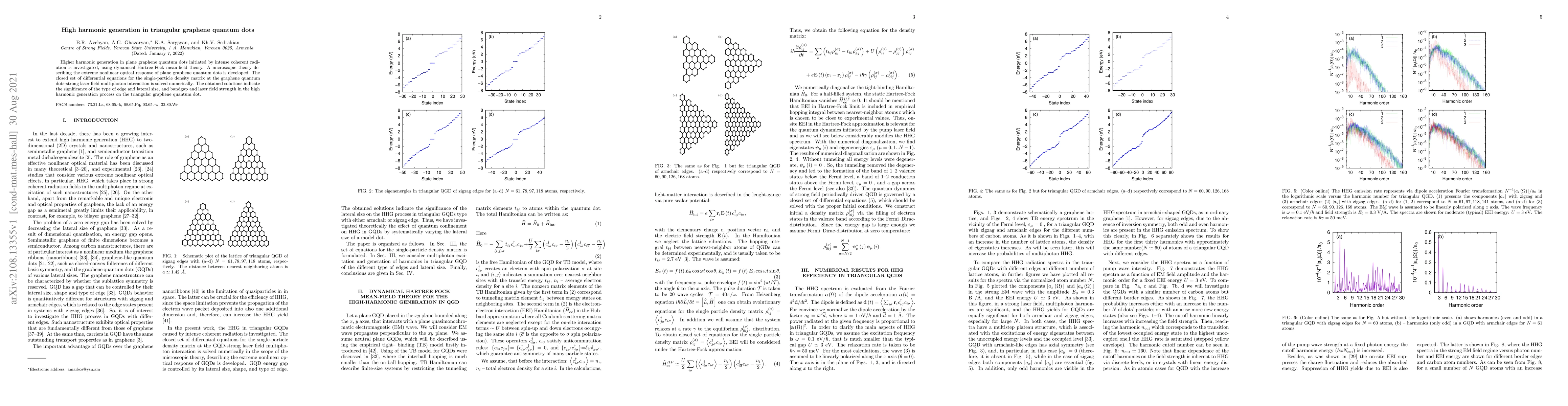 Thumbnail for High harmonic generation in triangular graphene quantum dots