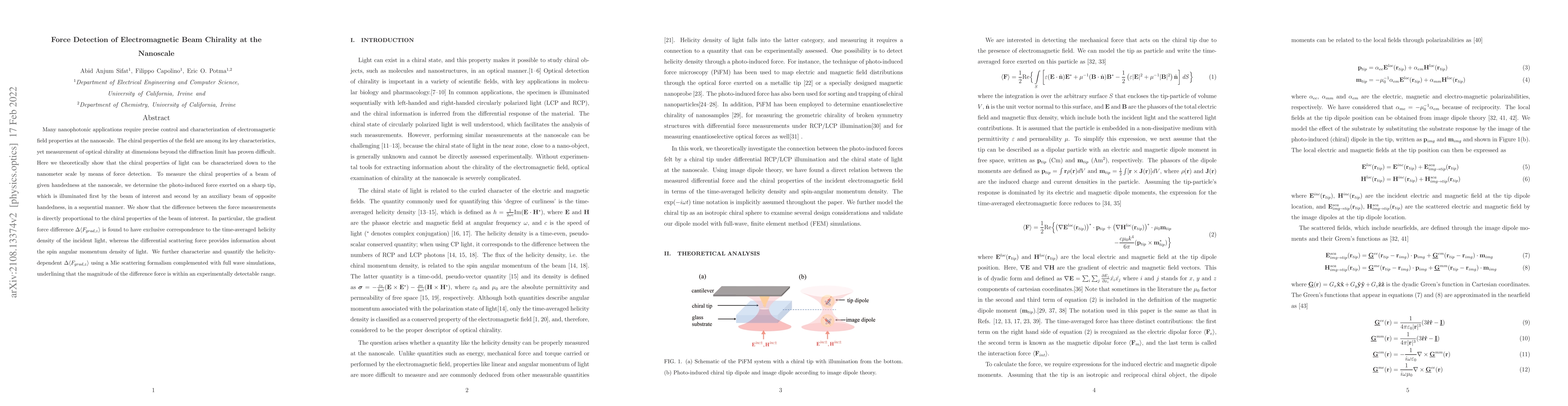Thumbnail for Force Detection of Electromagnetic Beam Chirality at the Nanoscale