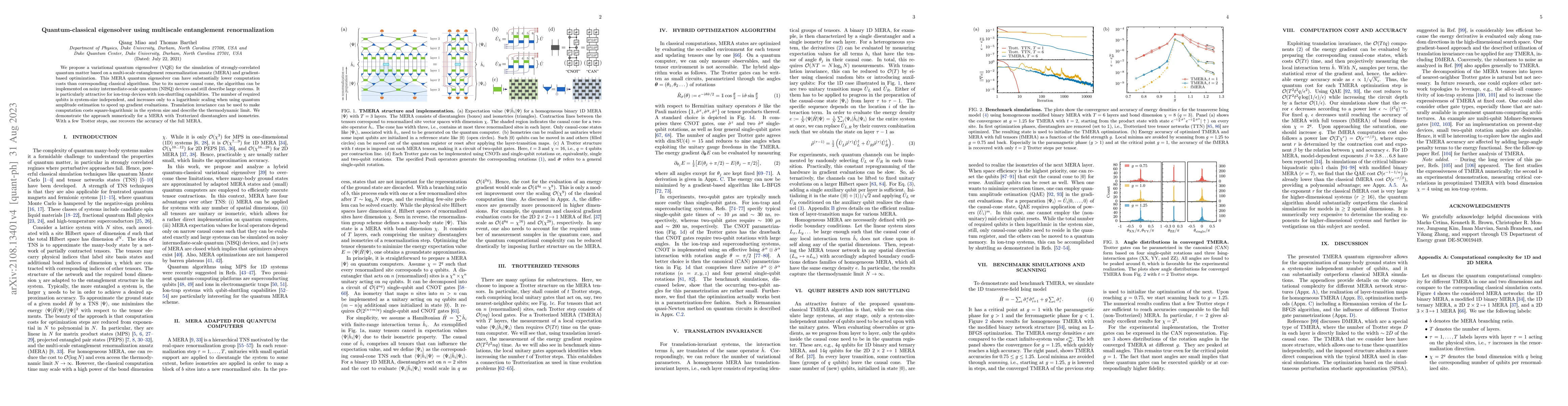 Thumbnail for Quantum-classical eigensolver using multiscale entanglement
  renormalization