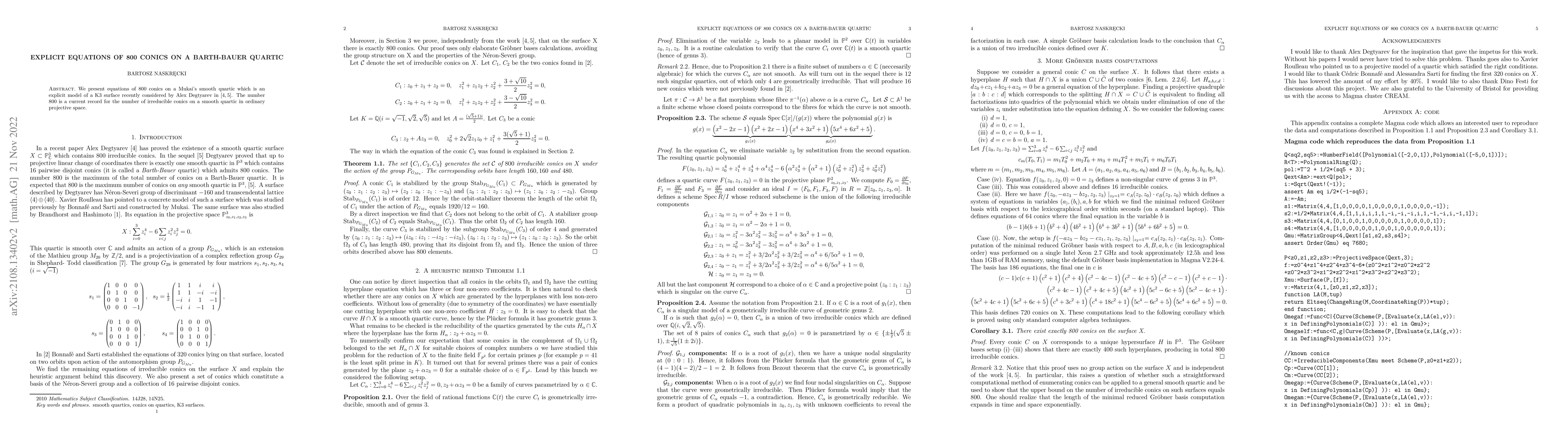 Thumbnail for Explicit equations of 800 conics on a Barth-Bauer quartic