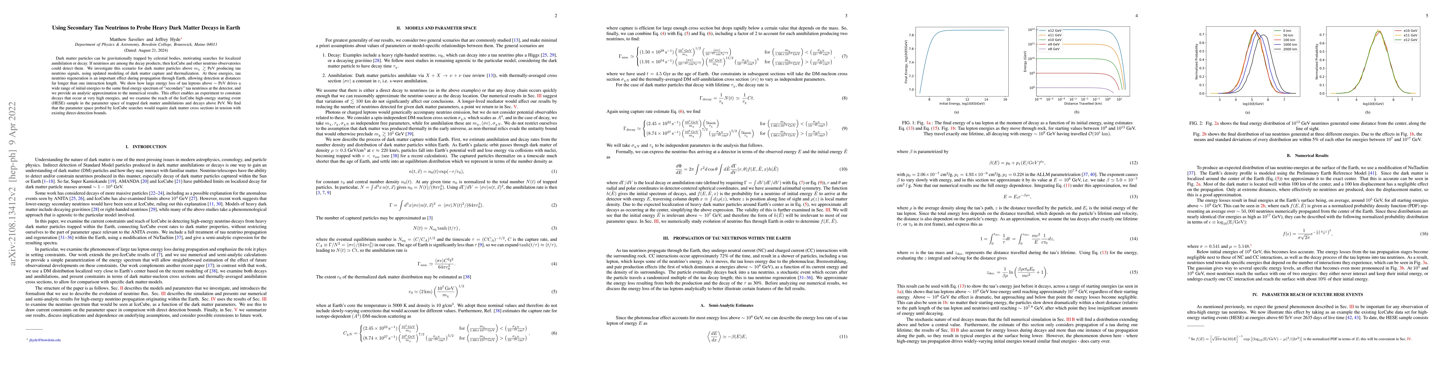 Thumbnail for Using Secondary Tau Neutrinos to Probe Heavy Dark Matter Decays in Earth